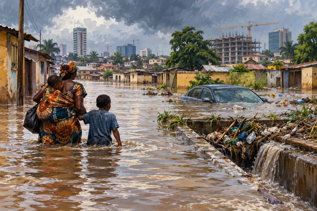 Editorial illustration: Accra’s floods expose the gap between planning and protection