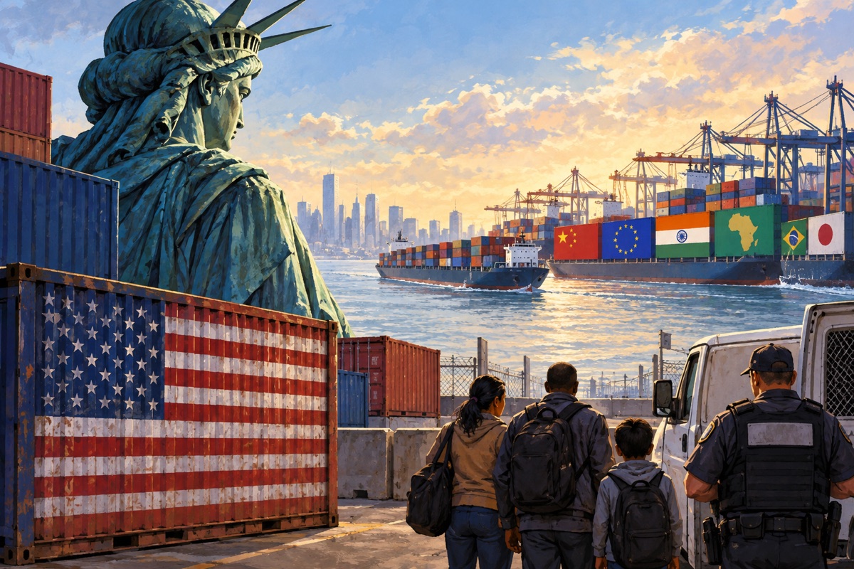 Editorial illustration: America’s global reputation: what international surveys reveal