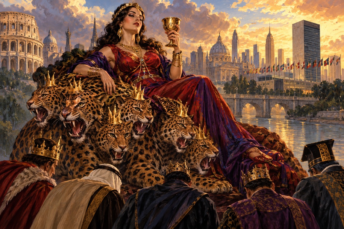 Editorial illustration: The Disturbing Prophecies of Mystery Babylon