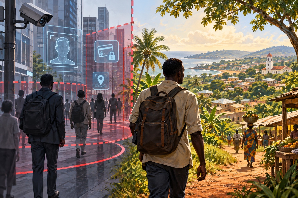 Editorial illustration: Programmable money, 15-minute cities and geofencing: questions of freedom