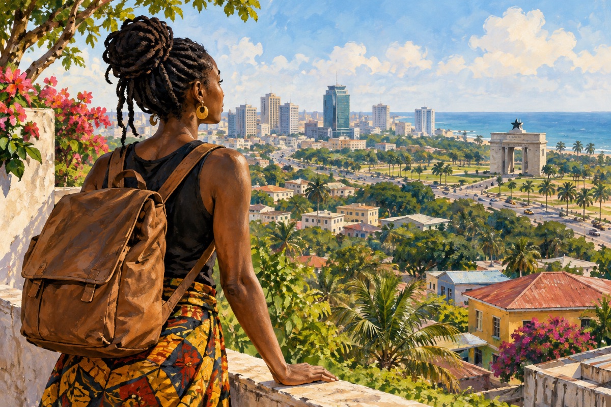 Editorial illustration: Black Britons choosing Ghana: a different kind of return