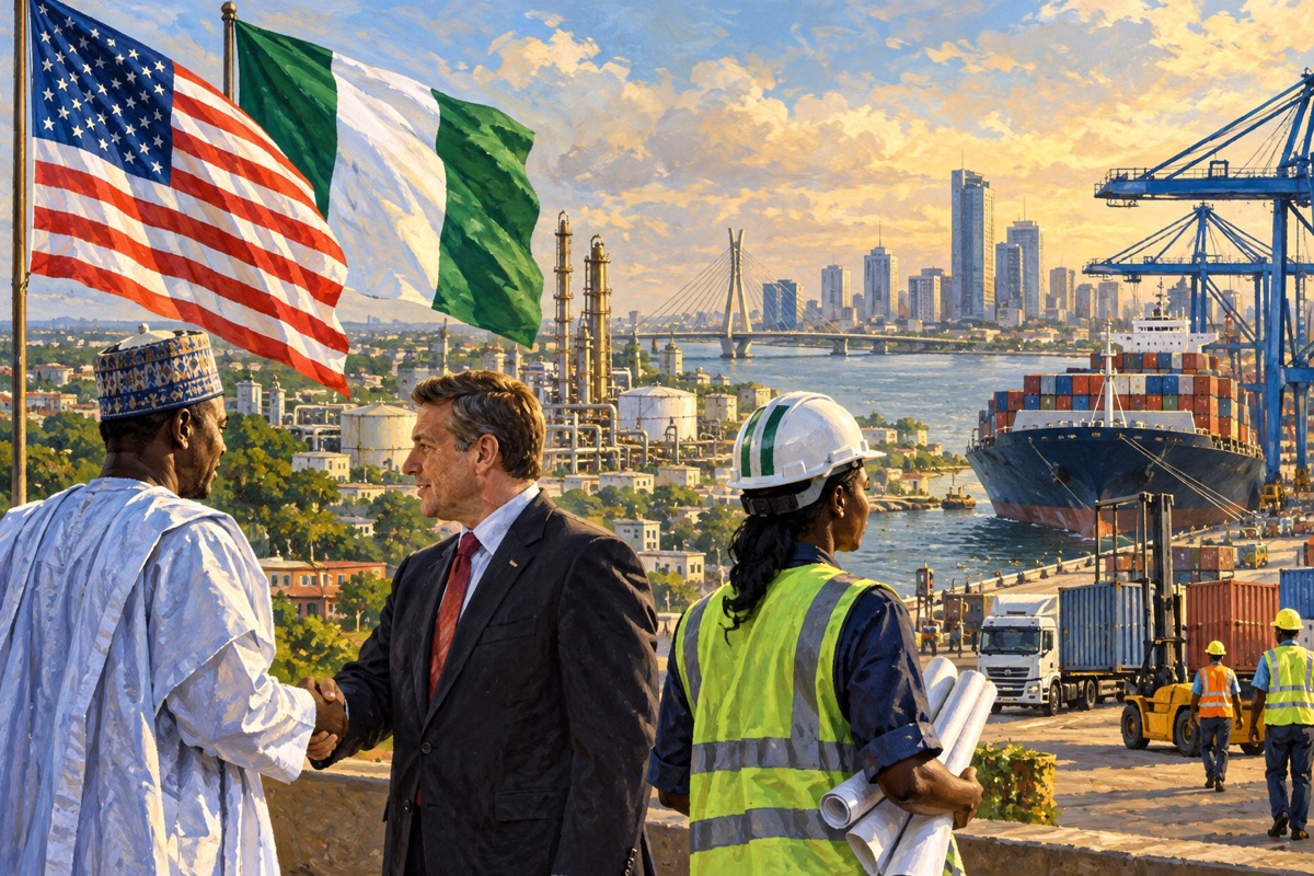 Editorial illustration: Why Nigeria matters to US trade and security policy