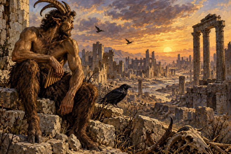 Editorial illustration: Biblical Satyrs & Ancient Hybrids: Examining Genetics and Prophecy