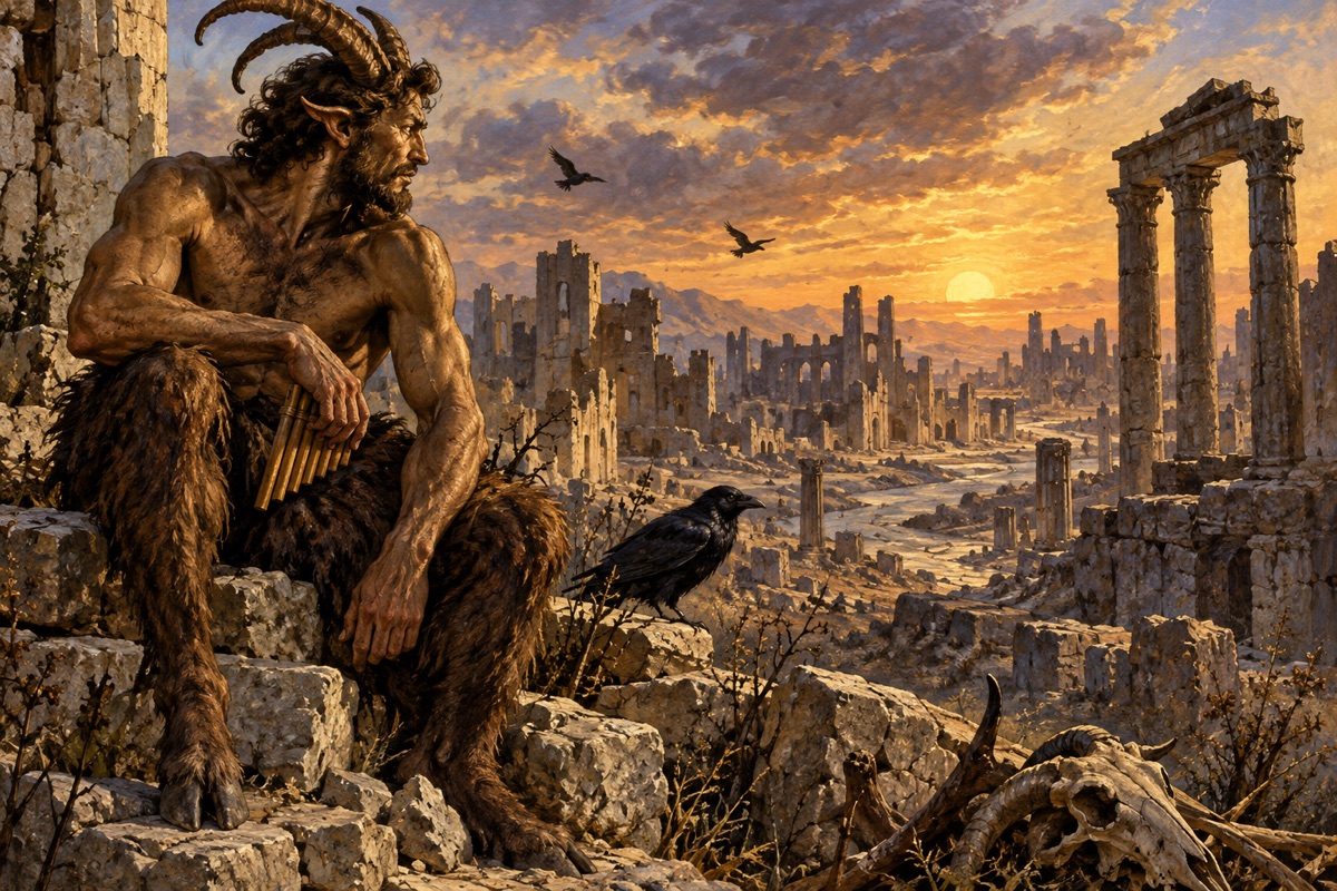 Editorial illustration: Biblical Satyrs & Ancient Hybrids: Examining Genetics and Prophecy