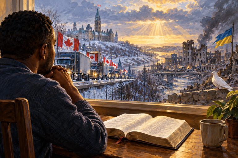 Editorial illustration: Canada’s truckers’ protests, Ukraine and Matthew 24