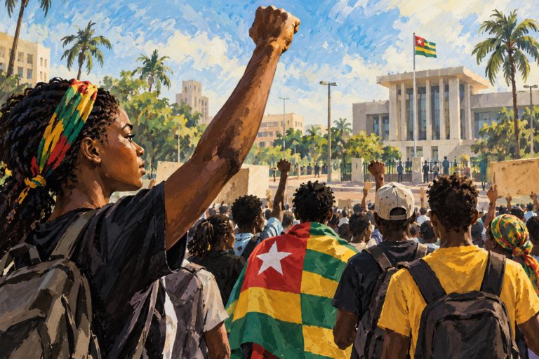 Editorial illustration: Togo’s youth protests: why a generation is demanding change