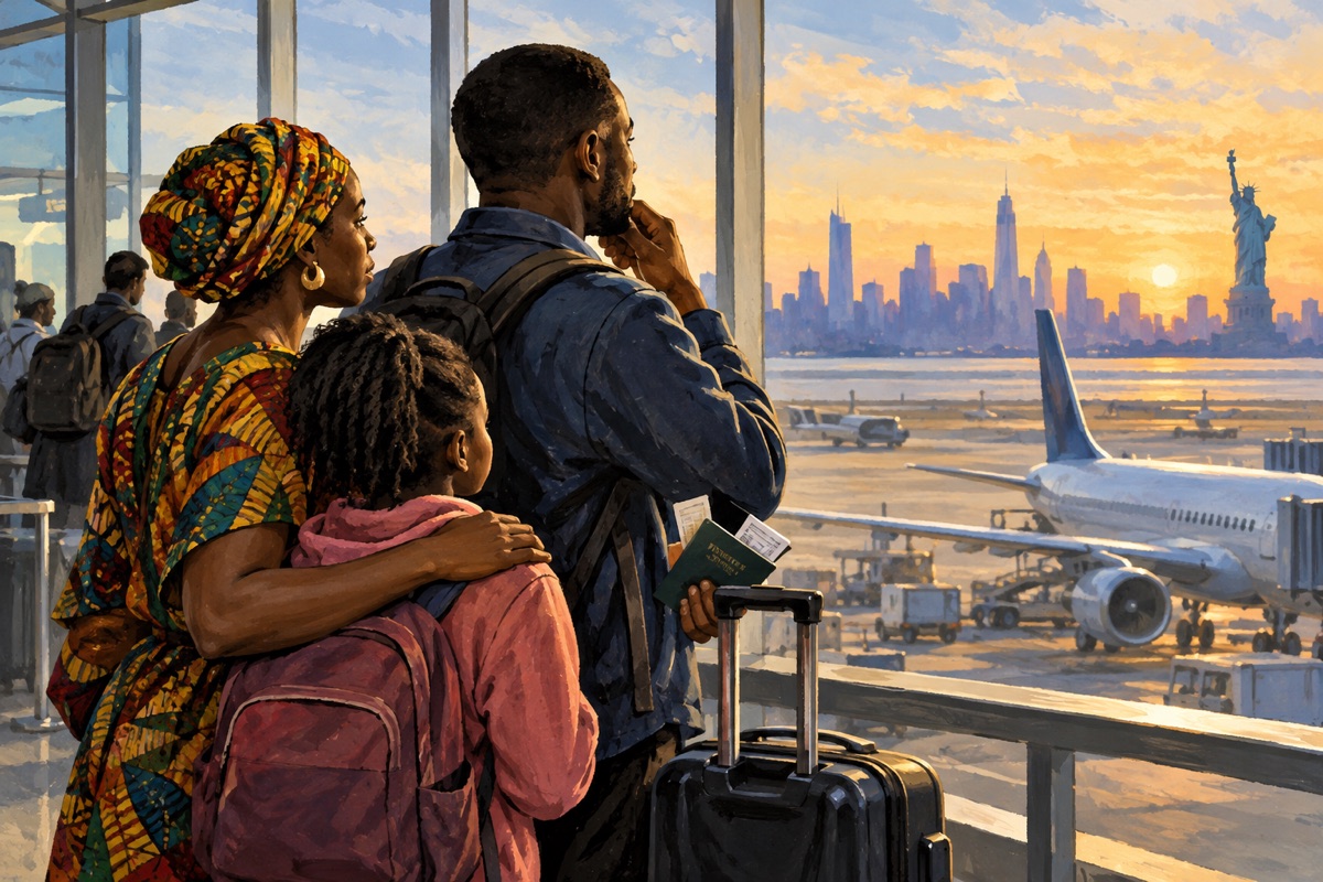 Editorial illustration: Trump’s proposed travel-ban expansion puts African families on alert