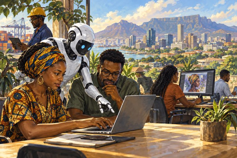 Editorial illustration: AI and work: where does Africa fit in the change?