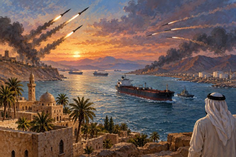 Editorial illustration: Israel–Iran war: how could the conflict spread?