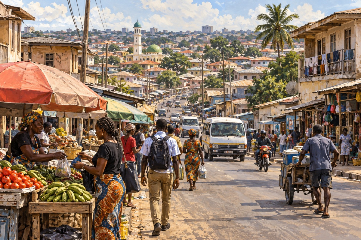 Editorial illustration: Life in Madina: another side of Accra